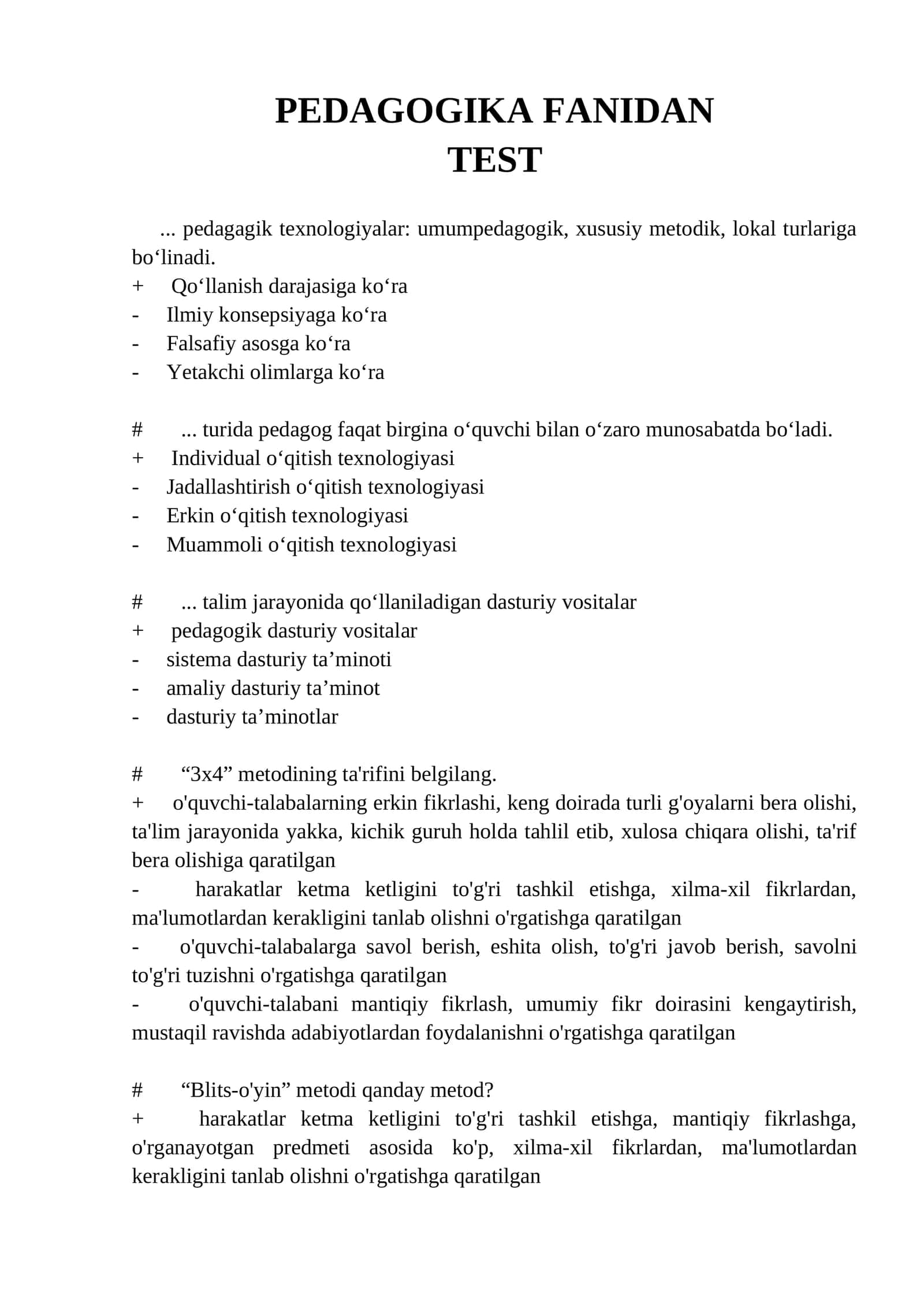PEDAGOGIKA FANIDAN TEST