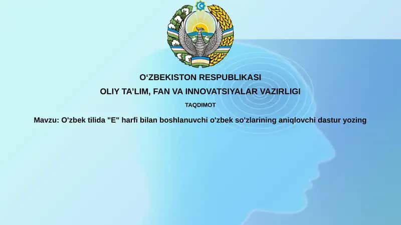 O'zbek tilida "E" harfi bilan boshlanuvchi o'zbek so'zlarning aniqlovchi dastur
