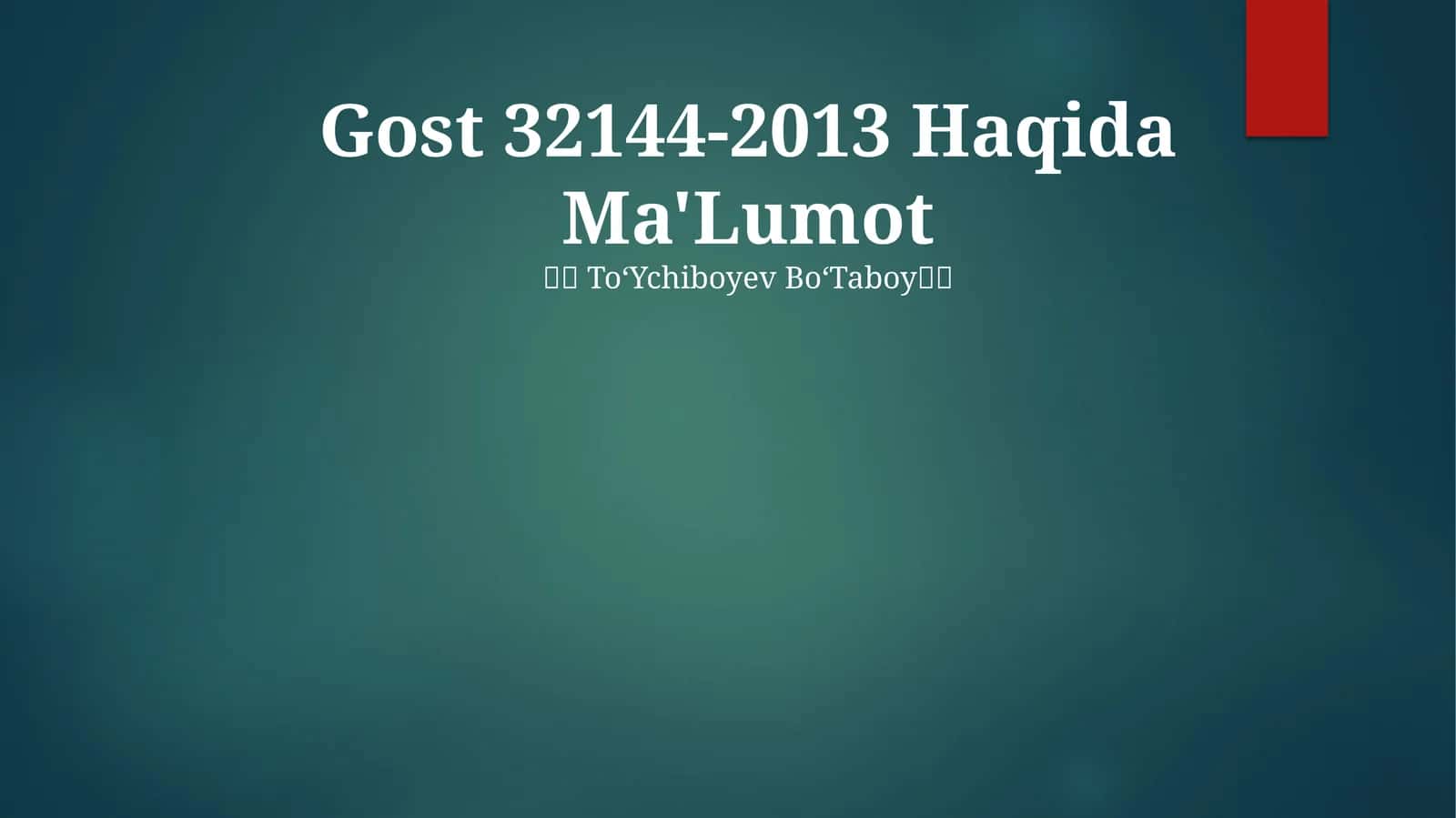 Gost 32144-2013 Haqida Ma'Lumot