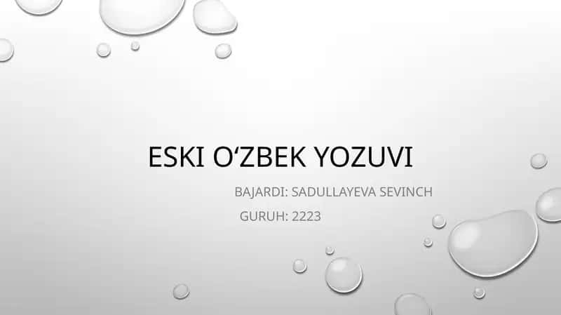 Eski o‘zbek yozuvi