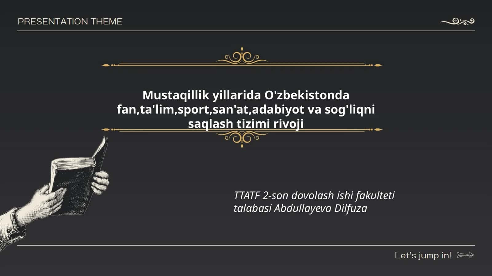 TTATF 2-son davolash ishi fakulteti talabasi Abdullayeva Dilfuza