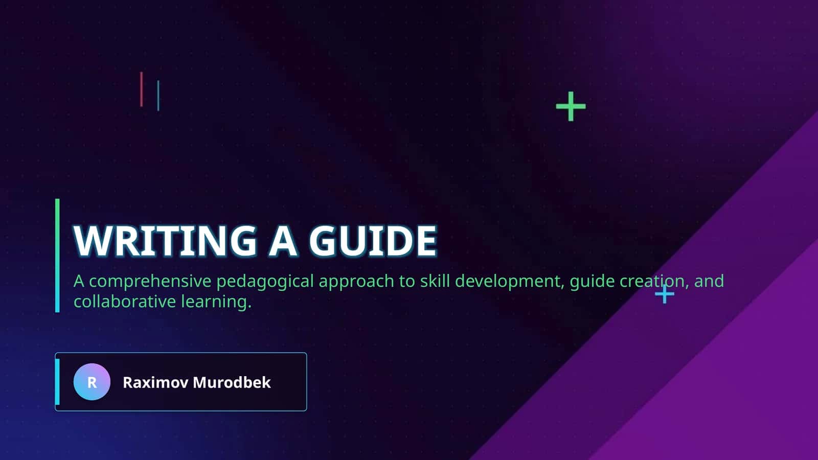 Writing a guide