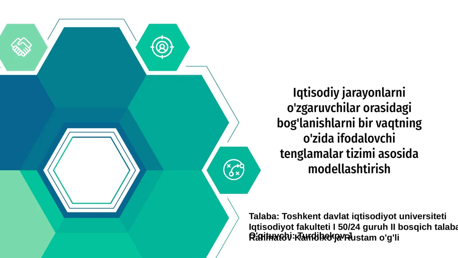 Iqtisodiy Jarayonlarning Asosiy O'zgaruvchilari