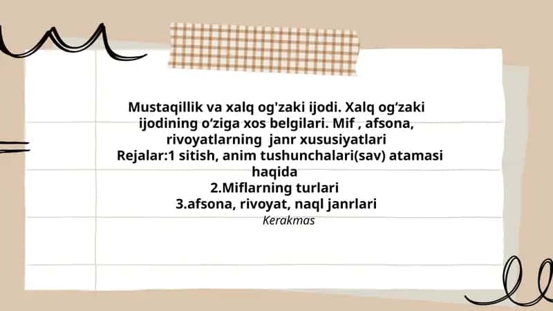 Xalq og'zaki ijodi