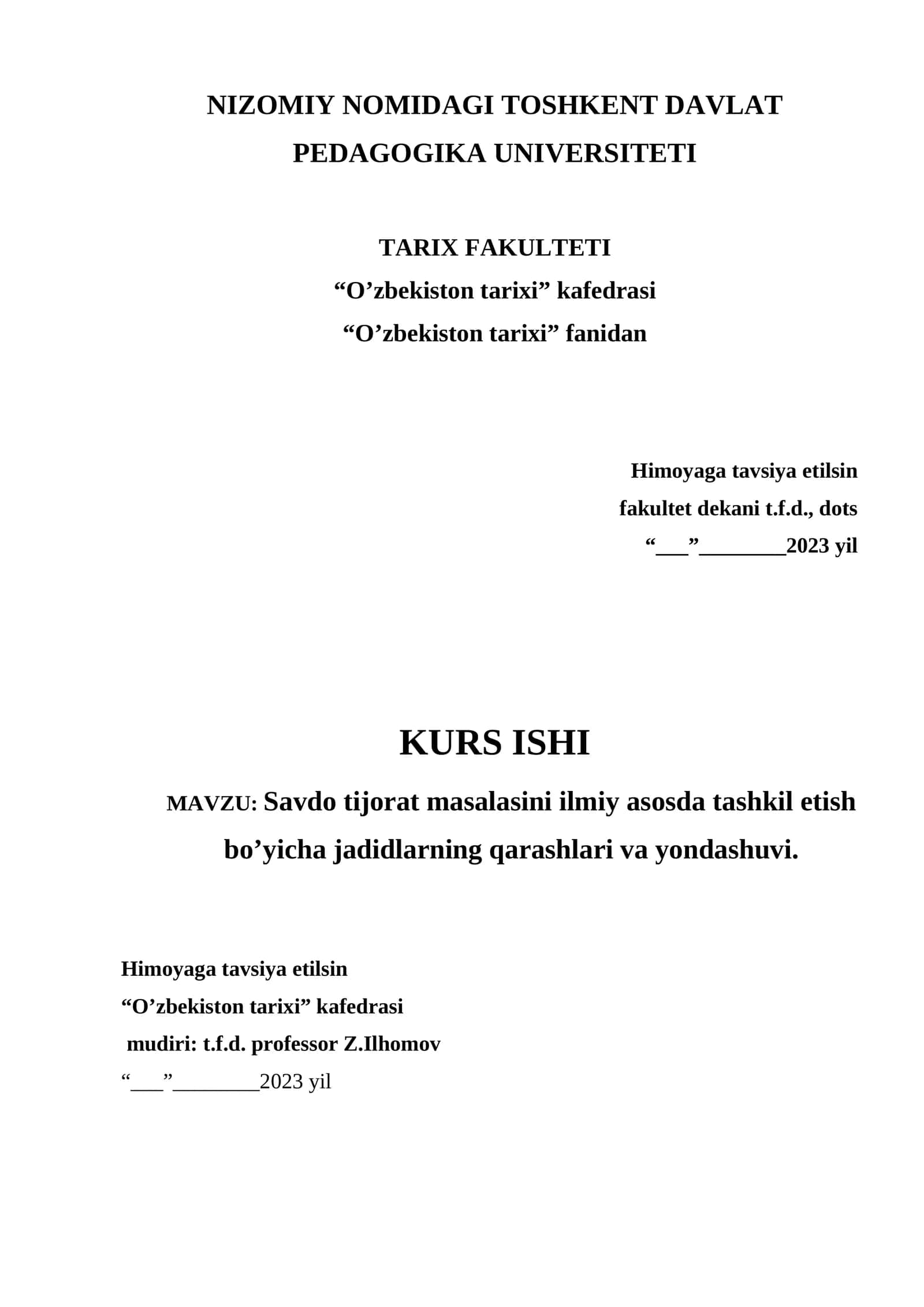 Savdo tijorat masalasini ilmiy asosda tashkil etish bo’yicha jadidlarning qarashlari va yondashuvi