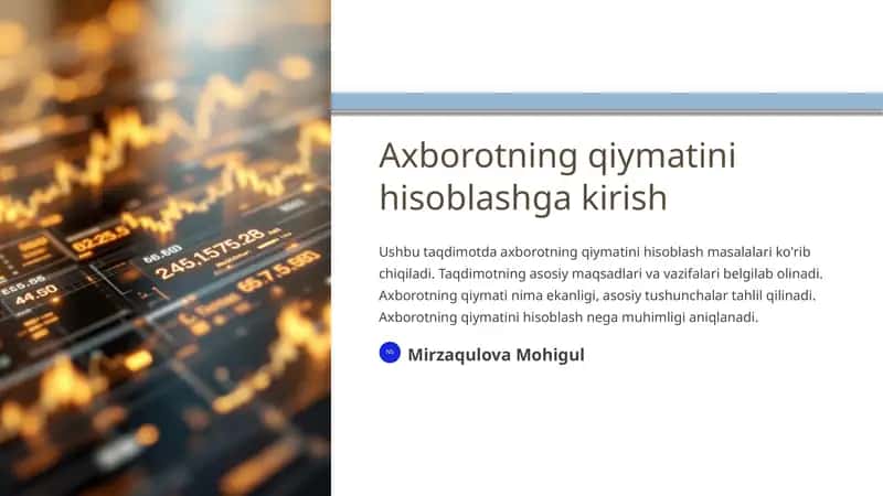 Axborotning qiymatini hisoblashga kirish