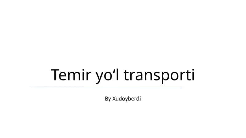 Temir yo‘l transporti
