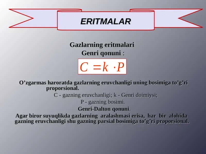 Gazlarning eritmalari