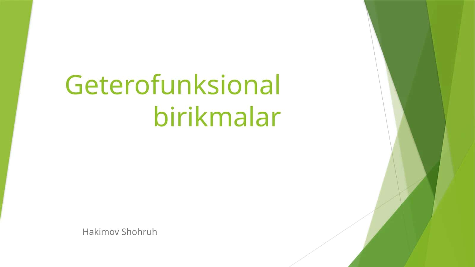 Geterofunksional birikmalar