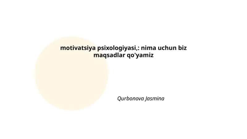 Motivatsiya psixologiyasi