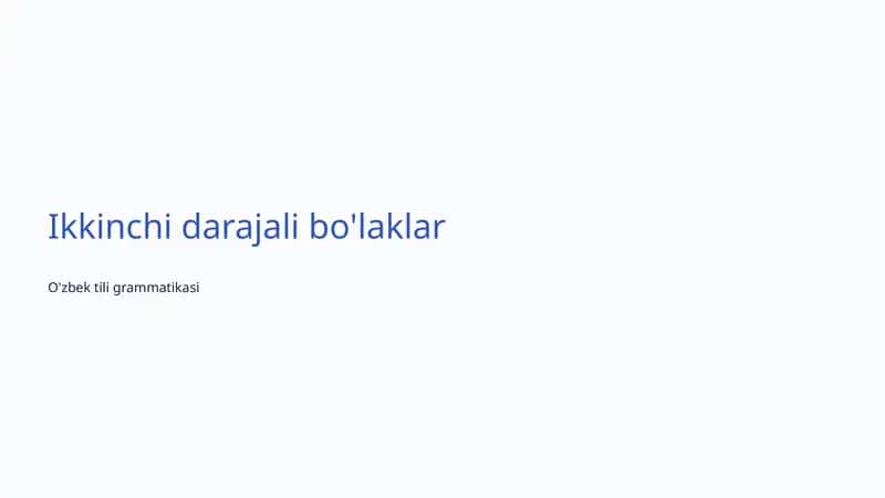 Ikkinchi darajali bo'laklar