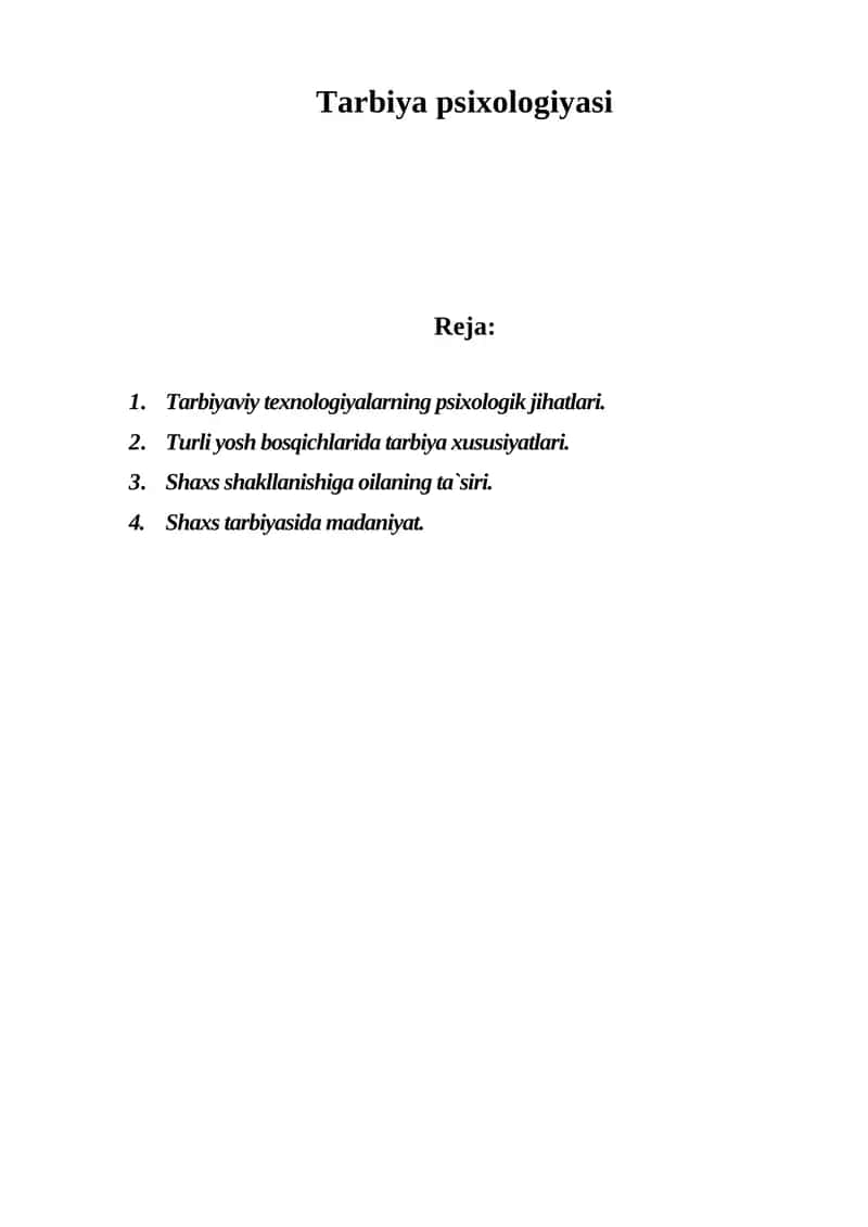 Tarbiya psixologiyasi