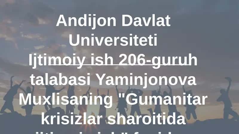 "Gumanitarkrisizlar sharoiti hjtimoiyish"
