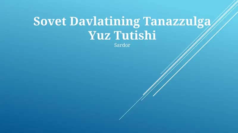 Sovet Davlatining Tanazzulga Yuz Tutishi