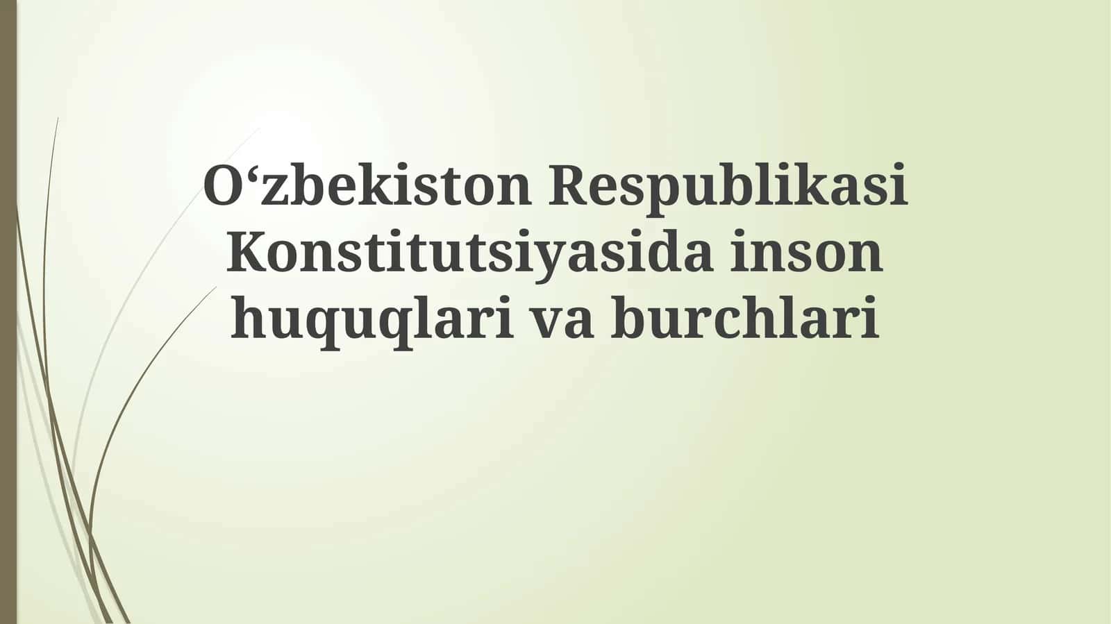 O'zbekiston Respublikasi Konstitutsiyasida inson huquqlari va burchlari