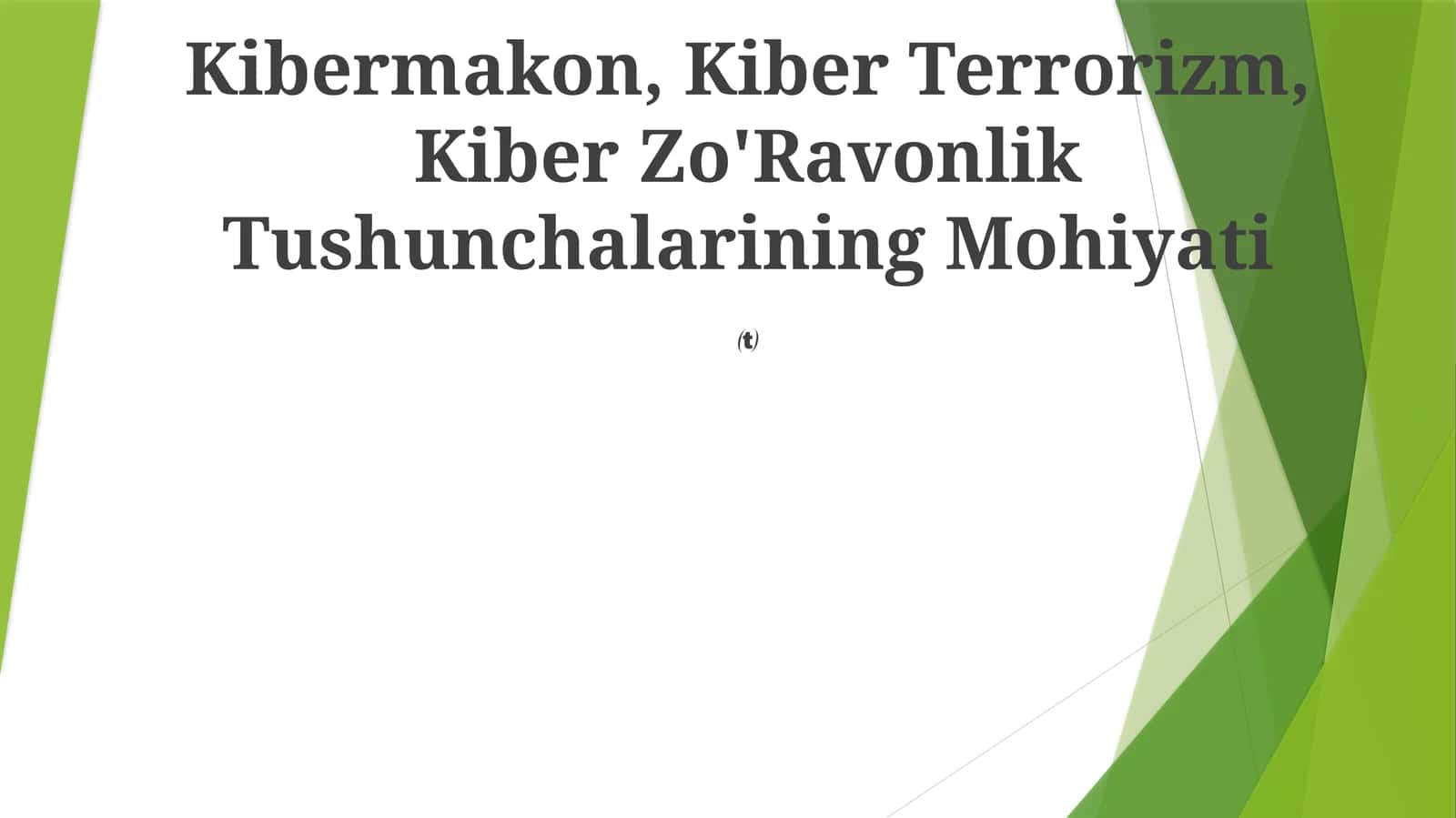 Kibermakon, Kiber Terrorizm, Kiber Zo'Ravonlik Tushunchalarining Mohiyati