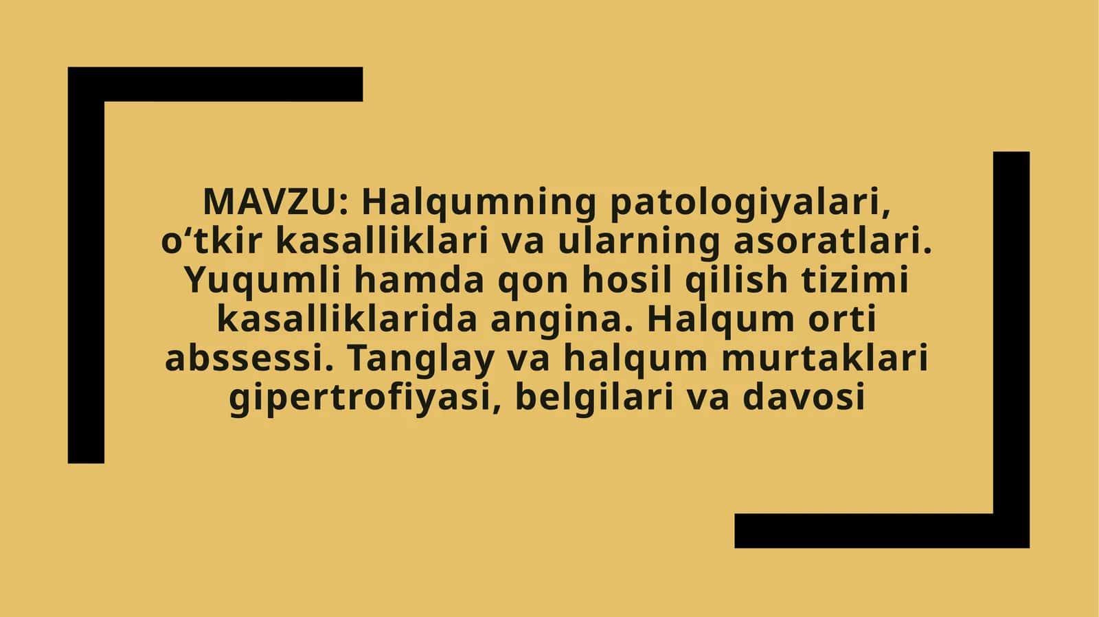 Halqumning patologiyalari