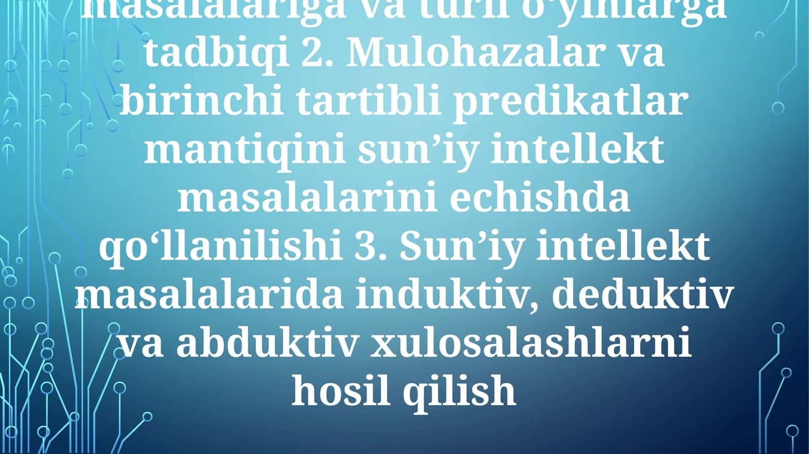 Sun'iy Intellektda Xulosa Chiqarish