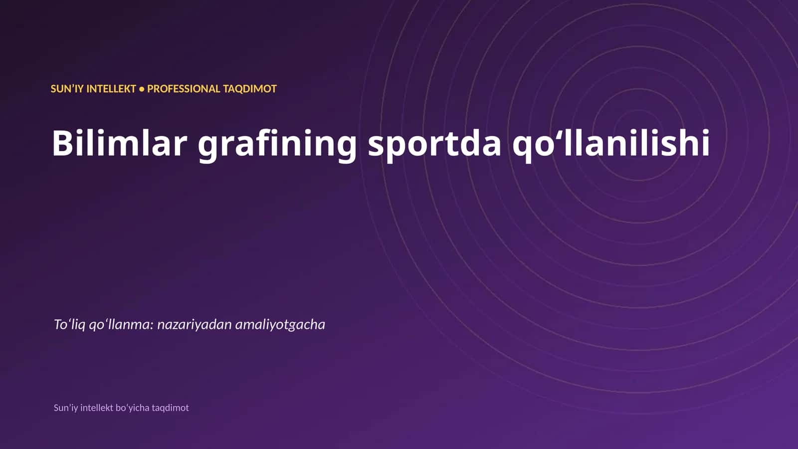 Bilimlar grafining sportda qoʻllanilishi