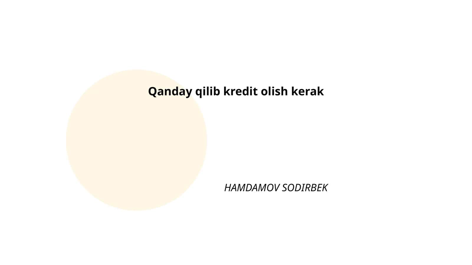 Kredit olish qanday qilib