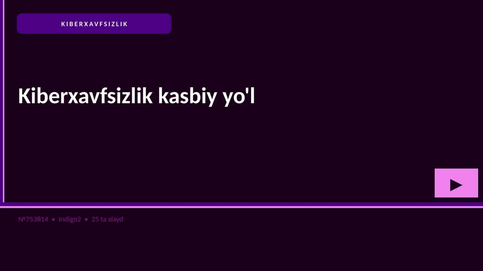 Kiberxavfsizlik kasbiy yo'l