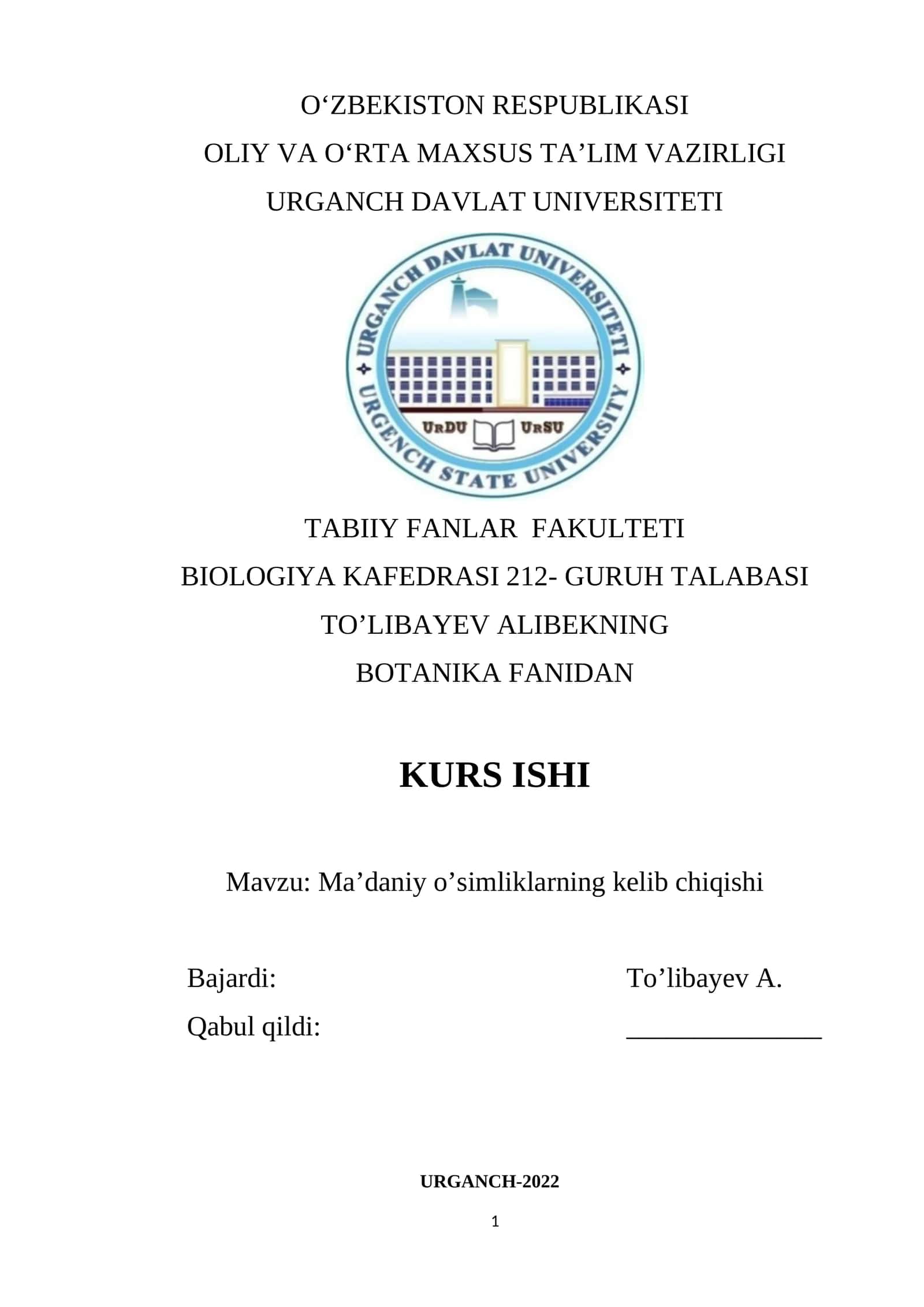 Ma’daniy o’simliklarning kelib chiqishi