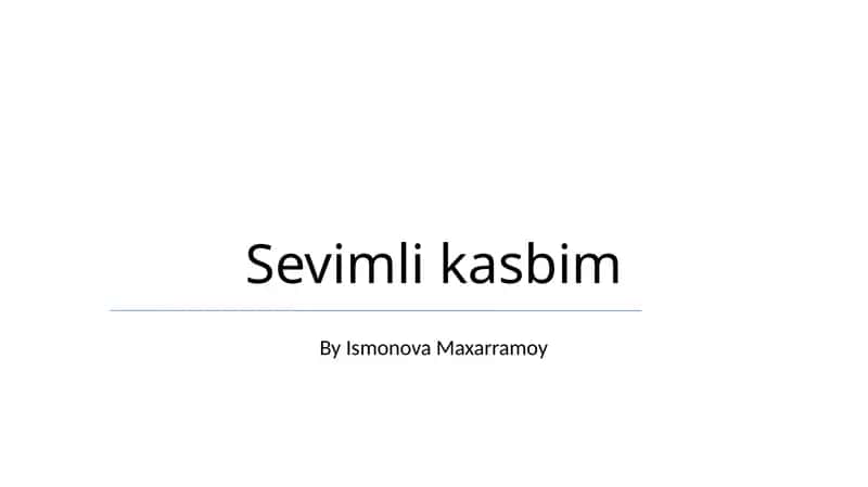 Sevimli Kasbim