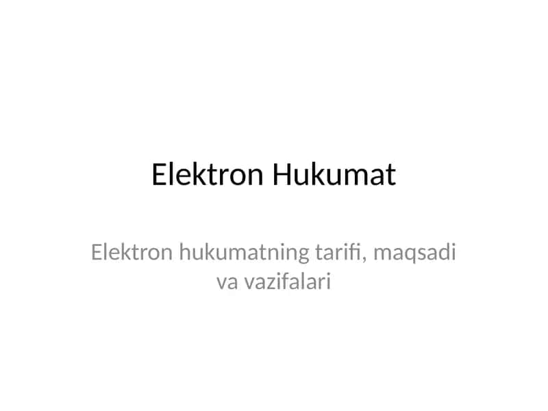 Elektron Hukumat
