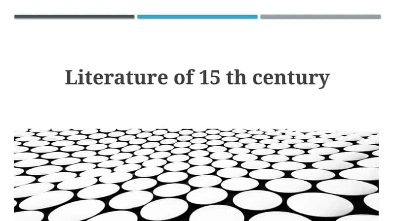 Literature of 15thcentury