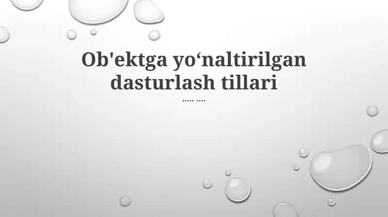 Ob'ektga yoʻnaltirilgan dasturlash tillari