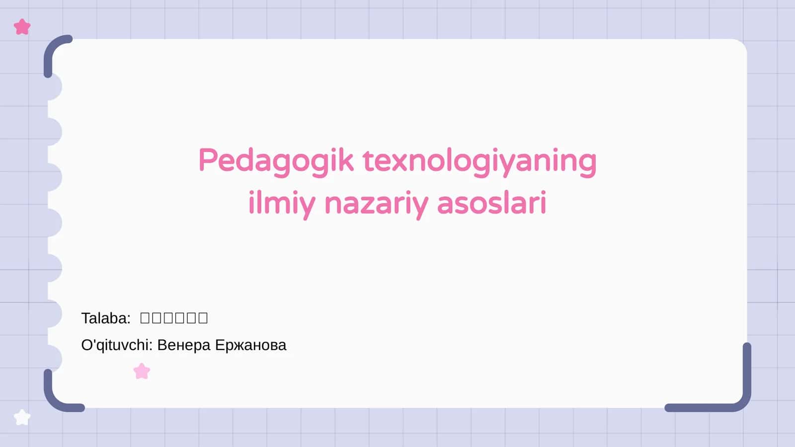 Pedagogik texnologiyaning ilmiy nazariy asoslari