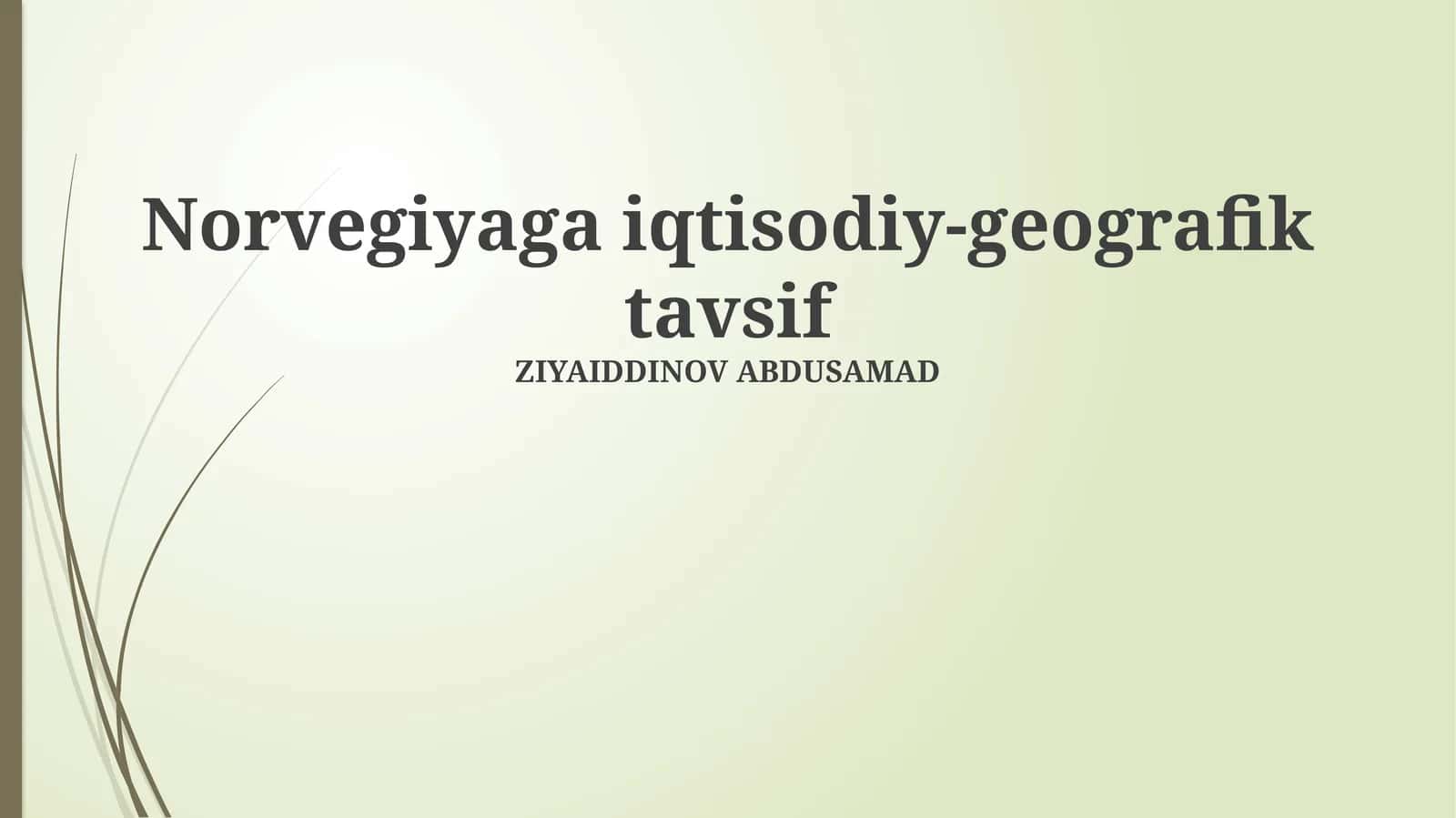 Norvegiyaga iqtisodiy-geografik tavsif