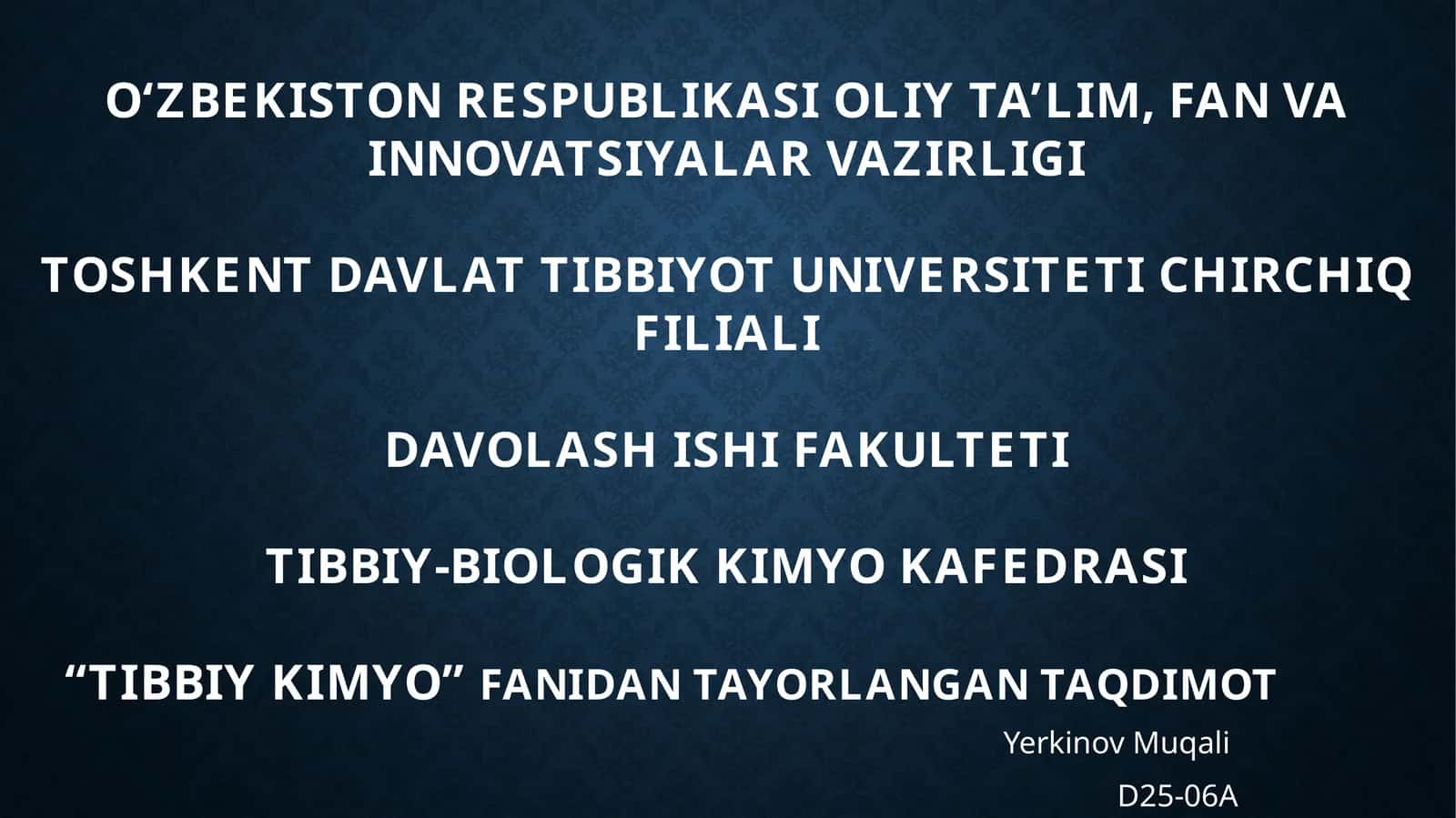 Kimyoviy termodinamika asoslari. Kimyoviy reaksiyalarning issiqlik effekti. Elektrkimyo asoslari. Elektro‘tkazuvchanlik.