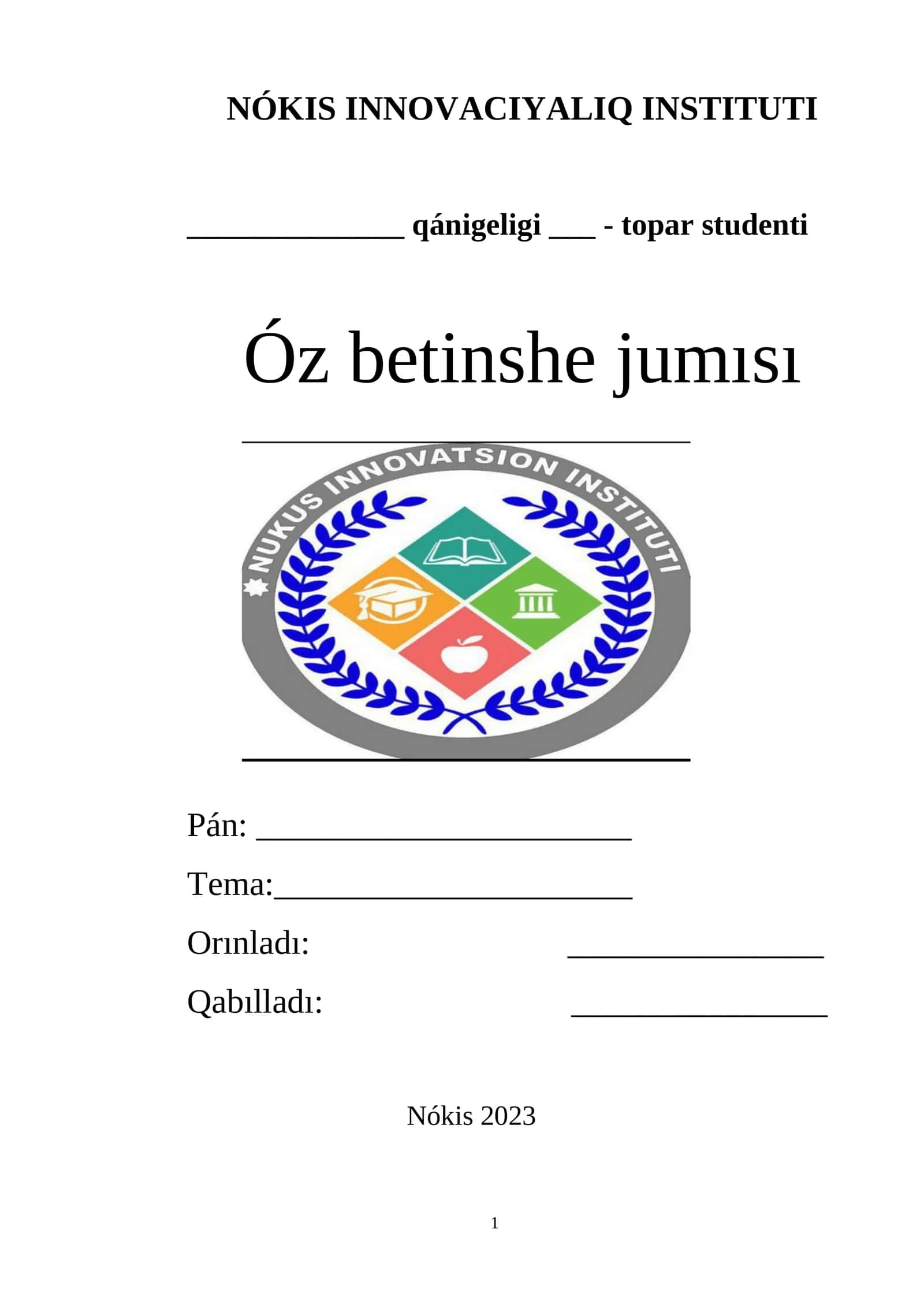 Avtomatlastirilgan jumis orinlariniń principlerı, gruppalanıwı hám qásiyetleri