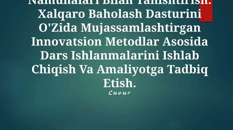 Timss, Pisa, Agma, Talis Xalqaro Baholash Dasturiga Doir Test Namunalari Bilan Tanishtirish