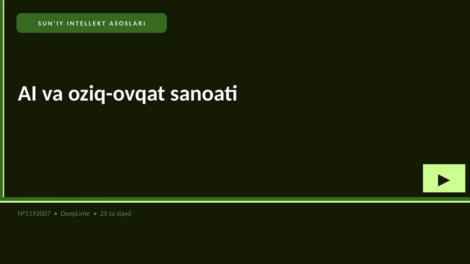 SUN'IY INTELLEKT ASOSLARI