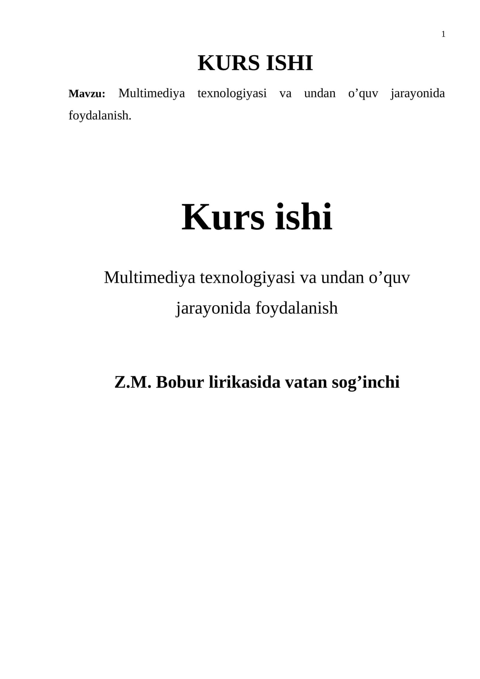 Multimediya texnologiyasi va undan o’quv jarayonida foydalanish.