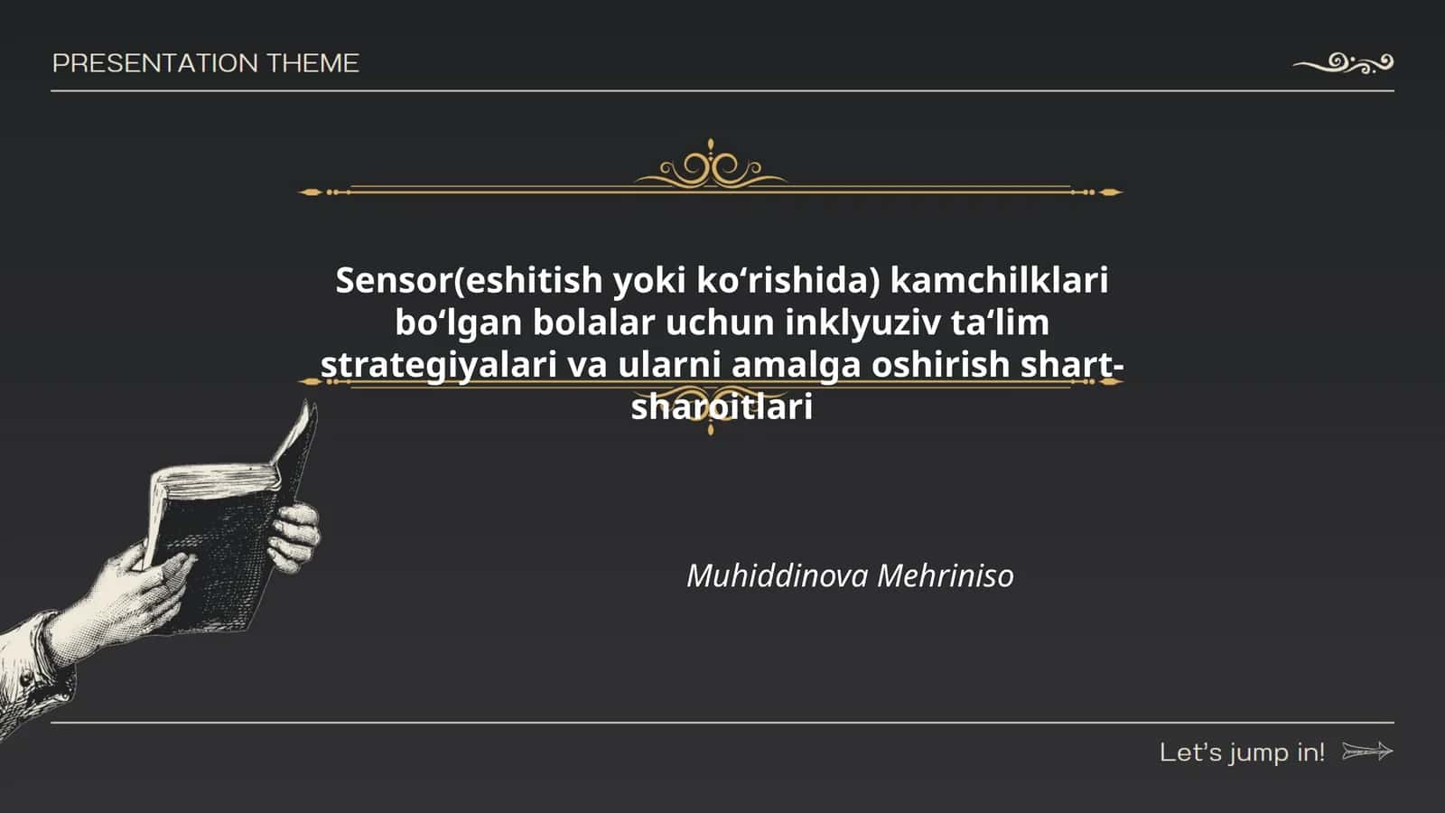 Sensor(eshitish yoki koʻrishida) kamchilklari boʻlgan bolalar uchun inklyuziv taʻlim strategiyalari va ularni amalga oshirish shart-sharoitlari