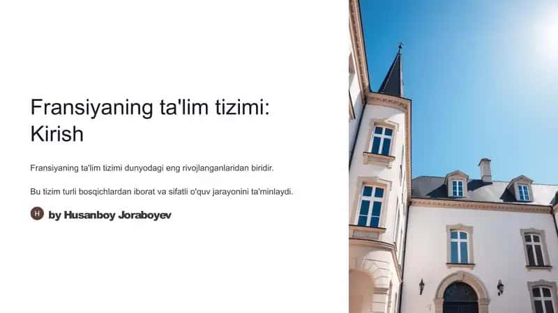 Fransiyaning ta'lim tizimi: Kirish