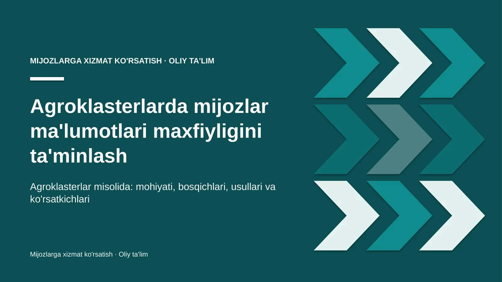 agroklasterlarda mijozlar ma'lumotlari maxfiyligini ta'minlash 9555