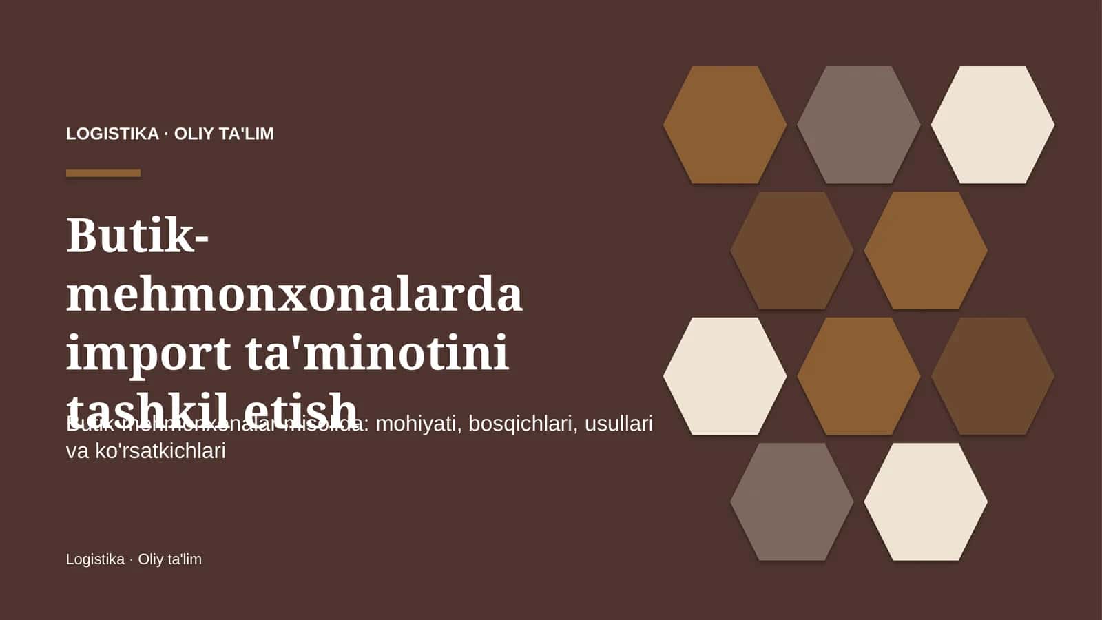 Import ta'minotini tashkil etish: mohiyati