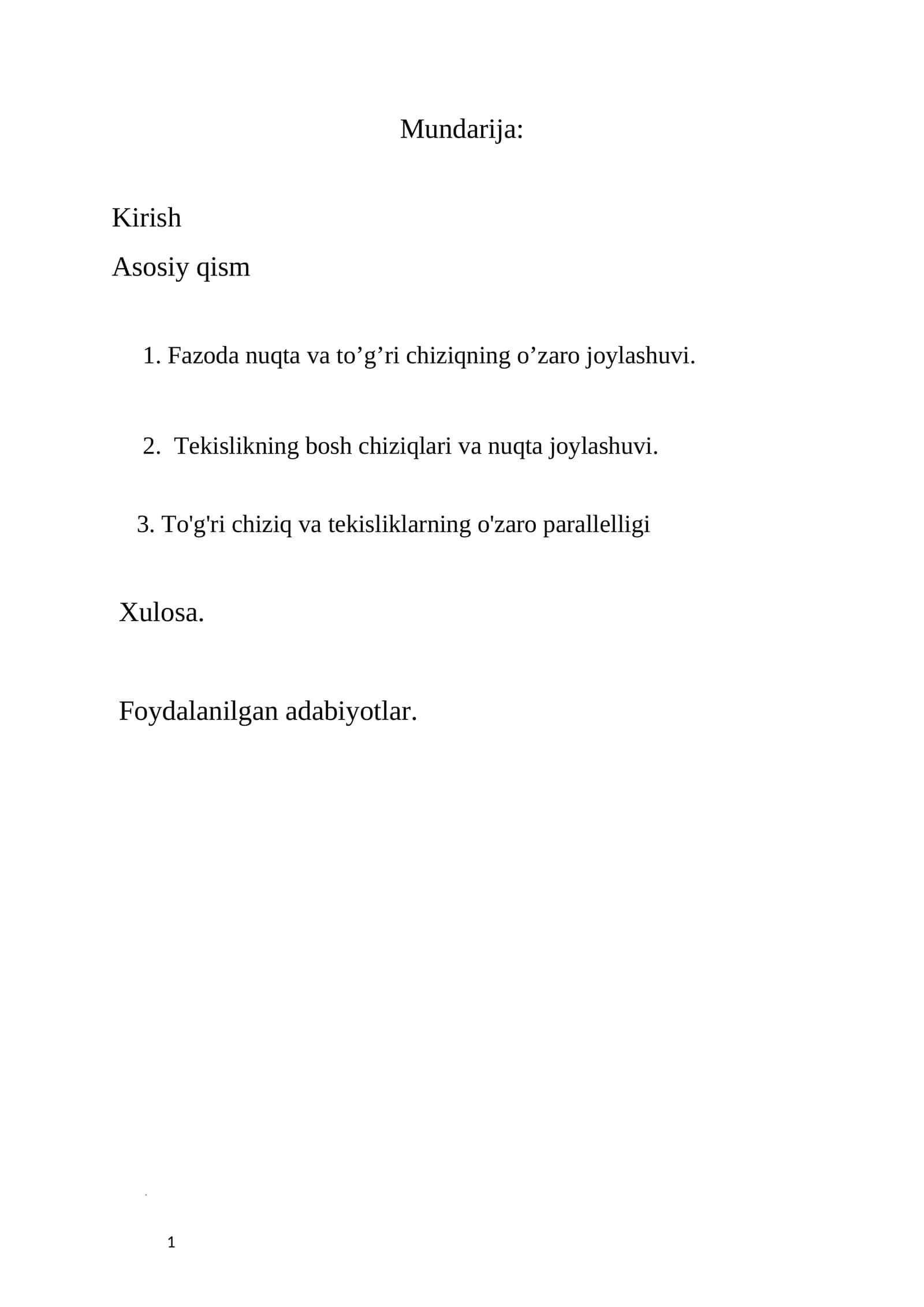 Matematika sohasidagi ta'lim sifatini oshirish va ilmiy-tadqiqotlarni rivojlantirish chora-tadbirlari