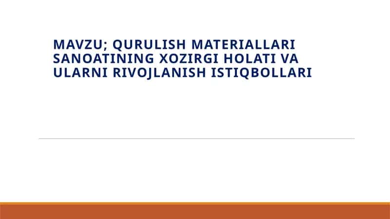 Qurilish materiallari sanoati