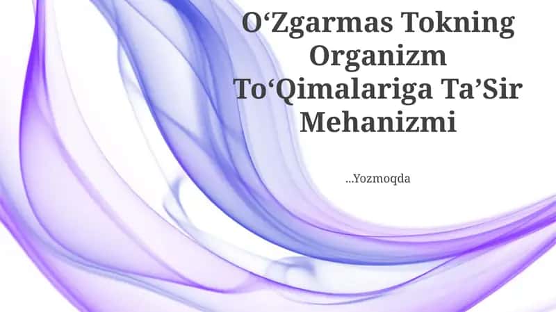 OʻZgarmas Tokning Organizm ToʻQimalariga TaʼSir Mehanizmi