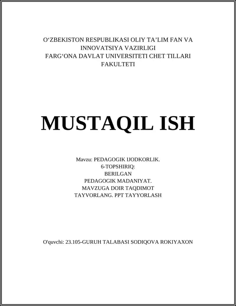 PEDAGOGIK IJODKORLIK