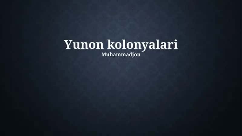 Yunon Koloniyalar