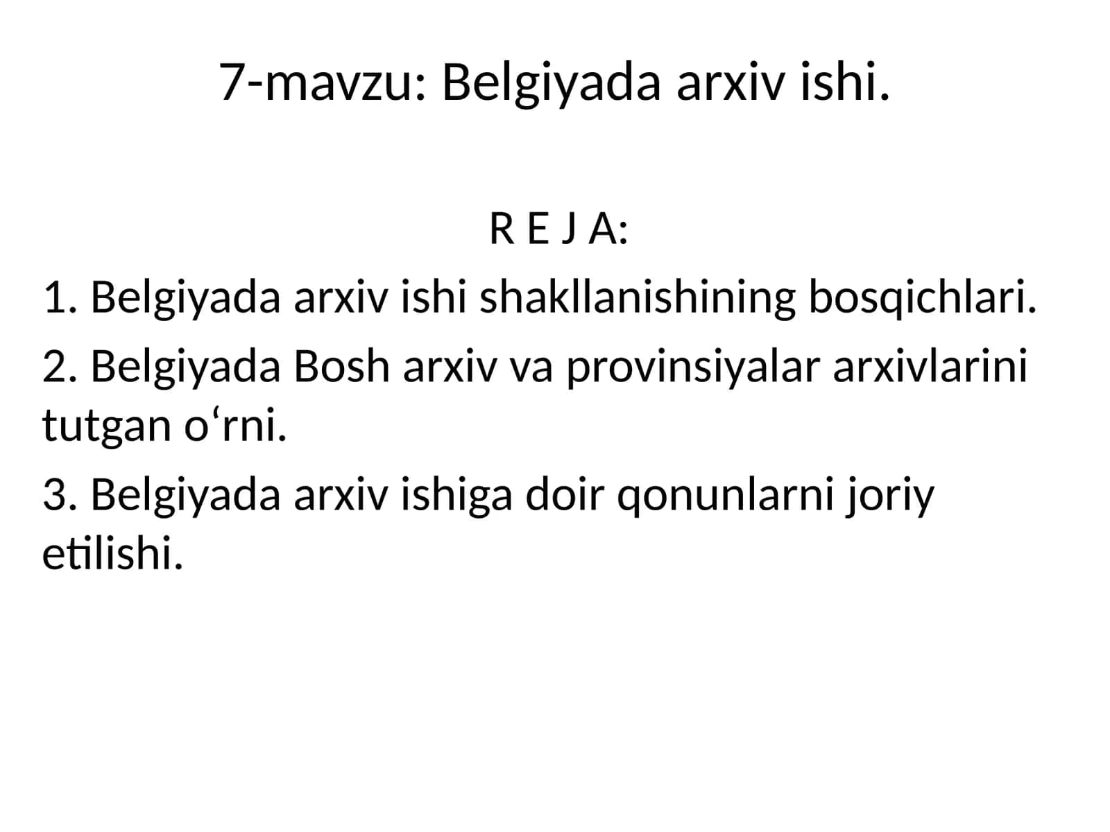 Belgiyada arxiv ishi