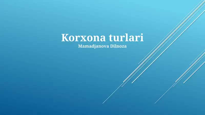 Korxona turlari