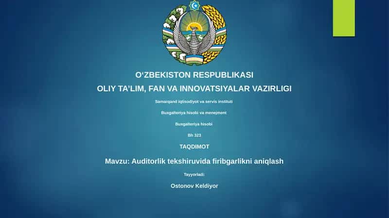 Auditorlik tekshiruvida firibgarlikni aniqlash