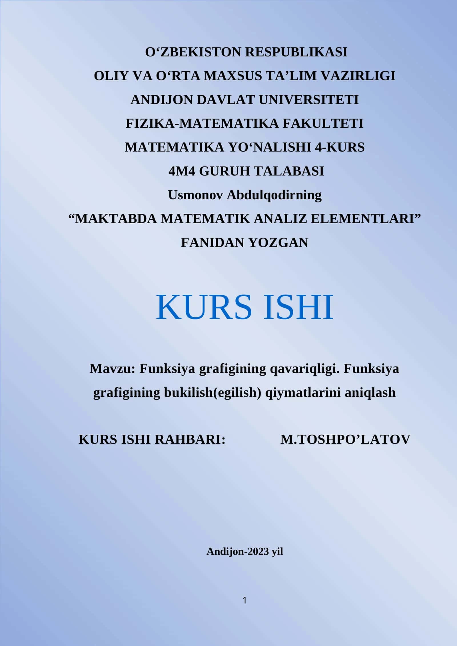 MAKTABDA MATEMATIK ANALIZ ELEMENTLARI